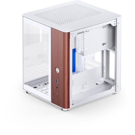 Case Jonsbo Tk-0 Bianco Mini-ITX Legno Noce Gestione Cavi