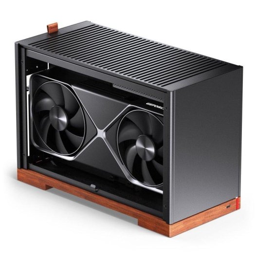 Torre Jonsbo T9 Preto Mini-ITX Alumínio Nogueira Riser PCIe 4.0