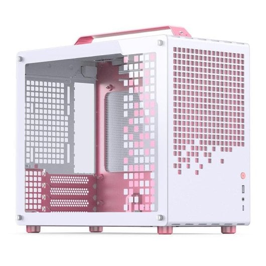 Torre Jonsbo Z20 Branco/Rosa Mini Tower Micro ATX Vidro Temperado