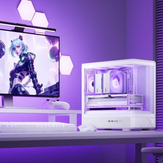 Gehäuse Jonsbo D200 Gehärtetes Glas Weiß Digitalanzeige M-ATX