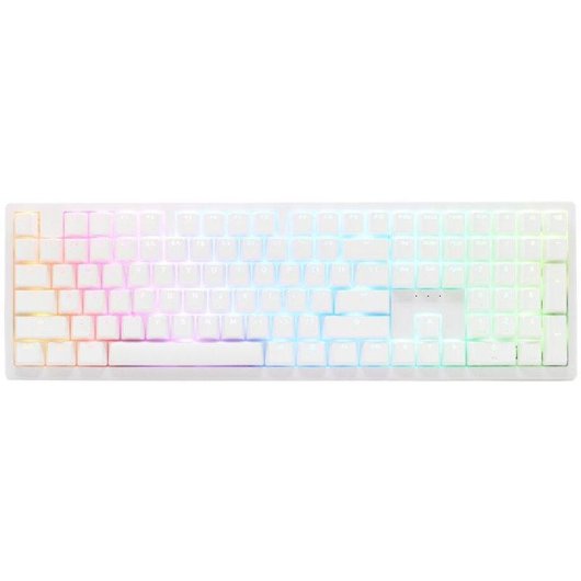 Teclado Ducky Zero 6108 mecánico blanco puro RGB con switches MX2A y hot-swap
