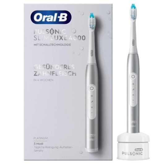 Escova de dentes Oral-B Pulsonic Slim Luxe 4000 Sónica 62000 movimentos Platina