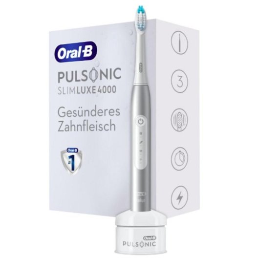 Escova de dentes Oral-B Pulsonic Slim Luxe 4000 Sónica 62000 movimentos Platina