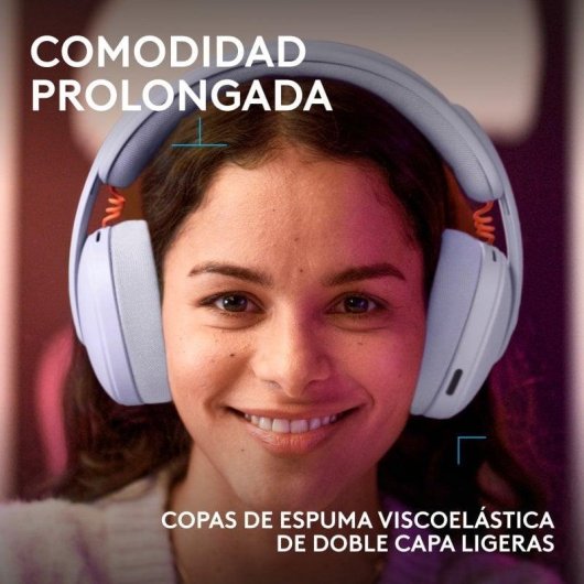 Auriculares Logitech G G325 LIGHTSPEED sem fios Bluetooth gaming com microfone lilás