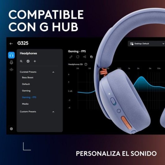 Auriculares Logitech G G325 LIGHTSPEED sem fios Bluetooth gaming com microfone lilás