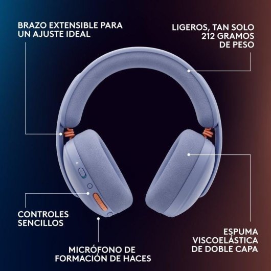 Auriculares Logitech G G325 LIGHTSPEED sem fios Bluetooth gaming com microfone lilás