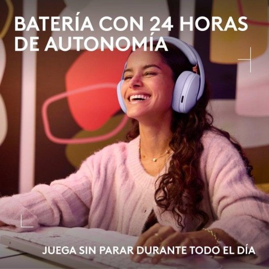 Auriculares Logitech G G325 LIGHTSPEED sem fios Bluetooth gaming com microfone lilás