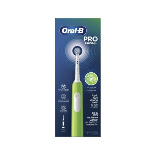 Escova de dentes elétrica Oral-B Junior Pro 6+ Verde recarregável 3 modos