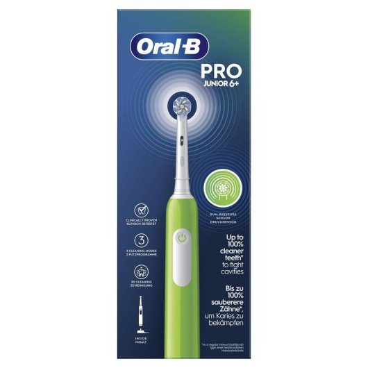 Escova de dentes elétrica Oral-B Junior Pro 6+ Verde recarregável 3 modos