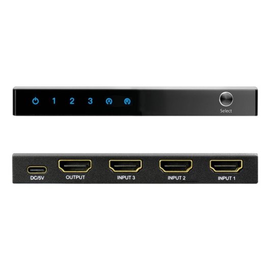 Conmutador HDMI LogiLink HD0062 3 entradas 1 salida 4K USB Tipo C