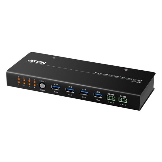 KVM Switch Aten US3384I-AT 8 PC 4 USB 3.2 Schwarz Metall