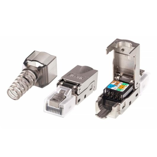 Conector Aten 2A-245G Cat6a Plata Macho Derecho