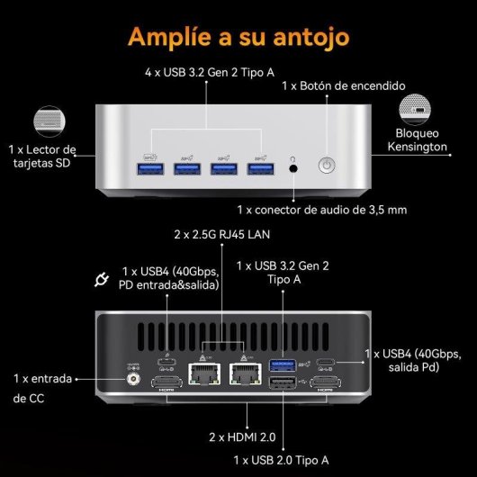 Desktop-PC GEEKOM A8 Max AMD Ryzen 9 8945HS 32GB 1TB SSD Windows 11 Pro Dual LAN