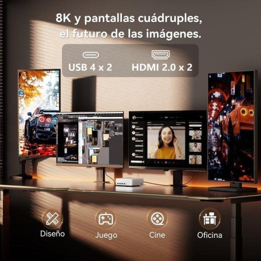 Desktop-PC GEEKOM A8 Max AMD Ryzen 9 8945HS 32GB 1TB SSD Windows 11 Pro Dual LAN 2.5G