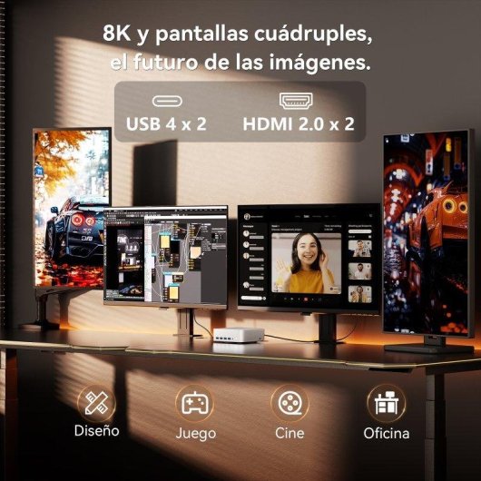 Desktop-PC GEEKOM A8 Max AMD Ryzen 9 8945HS 32GB 1TB SSD Windows 11 Pro Dual LAN