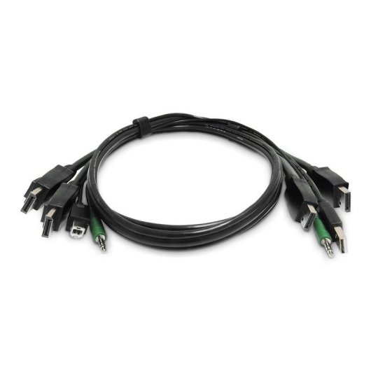 Cable KVM StarTech DisplayPort Doble 1,8m USB 2.0 Audio 3.5mm