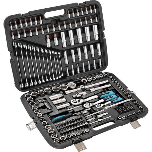 Werkzeugkoffer Cecotec Toolbox KRK 6200 216 Teile 3 Ratschen 72 Zähne CR-V S2