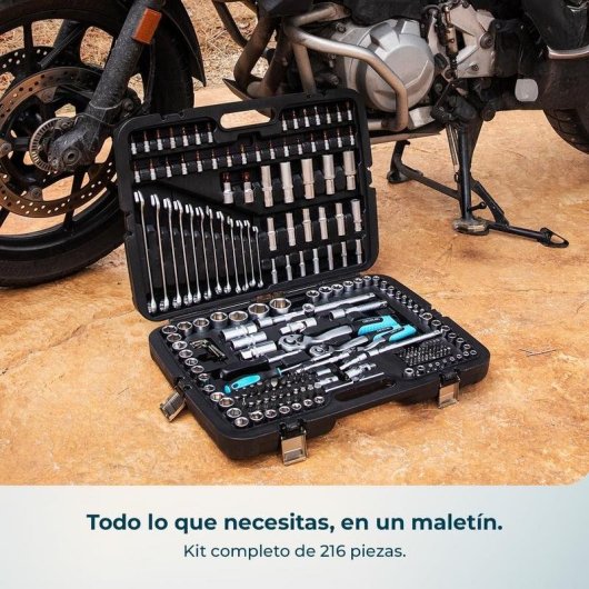 Werkzeugkoffer Cecotec Toolbox KRK 6200 216 Teile 3 Ratschen 72 Zähne CR-V S2