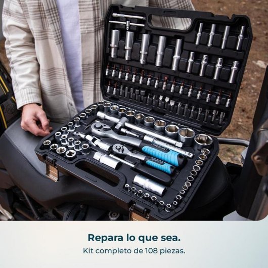 Werkzeugkoffer Cecotec Toolbox KRK 4200 108 Teile 2 Ratschen 72 Zähne CR-V