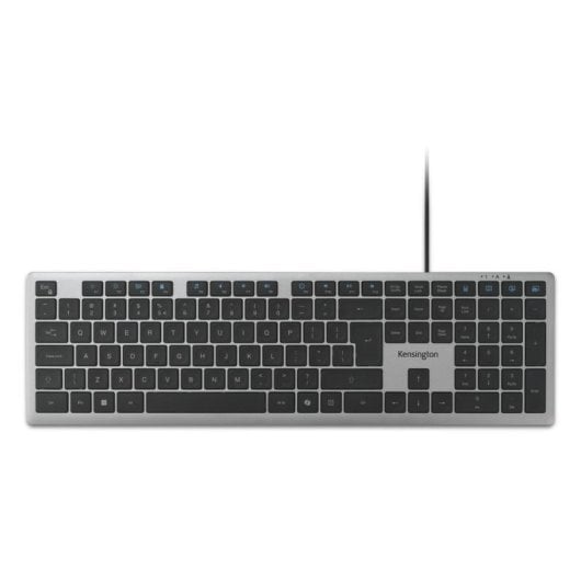 Teclado Kensington KB515 EQ completo com fio switch tesoura Copilot AI QWERTY Cinza