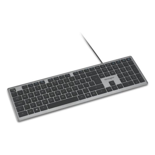 Teclado Kensington KB515 EQ completo com fio switch tesoura Copilot AI QWERTY Cinza