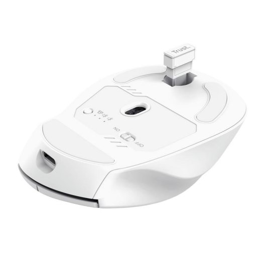 Souris Trust Niven RF Wireless Bluetooth 3200DPI Blanc USB-C 7 Boutons