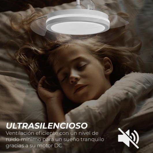 Ventilador de techo con luz LED 3NOD CONCEPT con aspas retráctiles y control por app