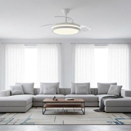 Ventilador de techo con luz LED 3NOD CONCEPT con aspas retráctiles y control por app