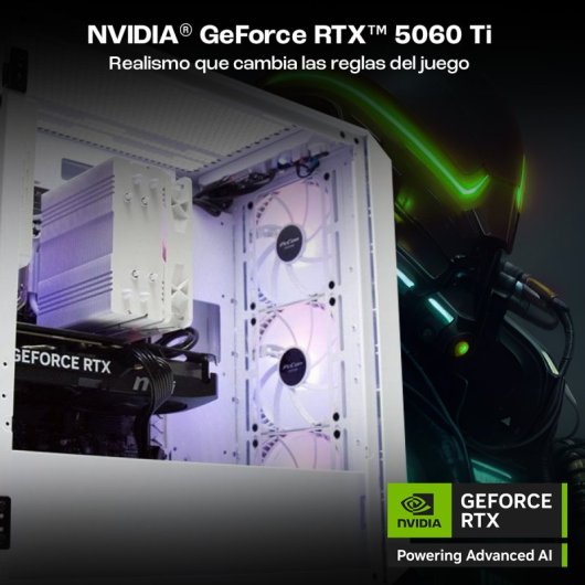 PcCom Ready Intel Core i5-12400F / 32GB / 1TB SSD / RTX 5060 Ti 16GB Blanco