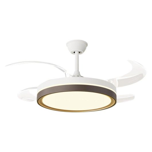 Ventilador de Techo Purline CEILY BRISE DWD con Luz Retráctil 107cm Blanco y Madera Oscura