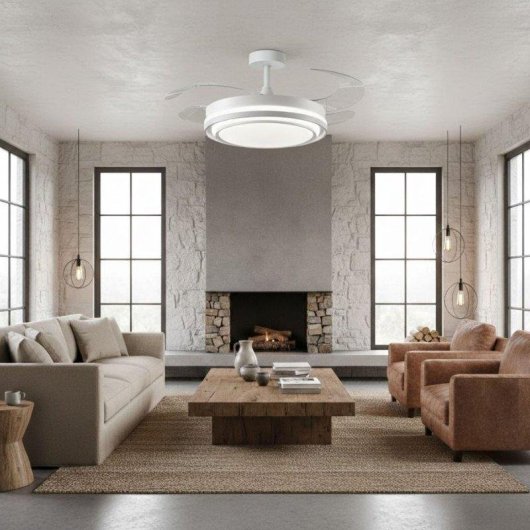 Ventilador de techo Bel Air Home Byblos 72W 4 aspas retráctiles Ø108 cm