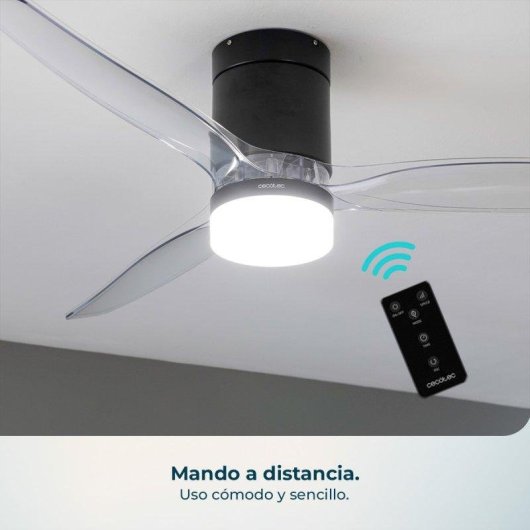 Ventilador de Techo Cecotec Energysilence Aero 5650 Black&transparent 52" 40W