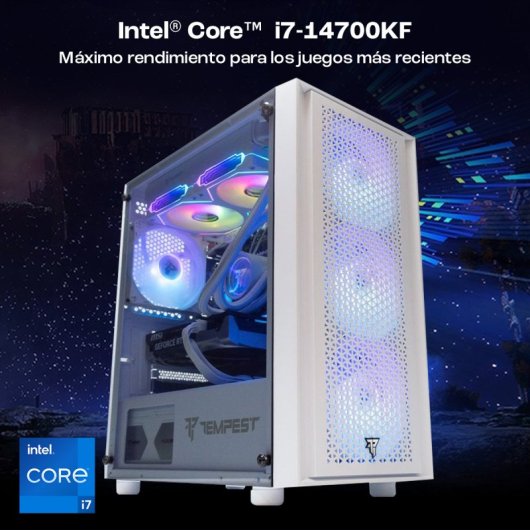 PC de bureau PcCom Ready Intel Core i7-14700KF 32GB 2TB SSD RTX 5060 V2 Blanc