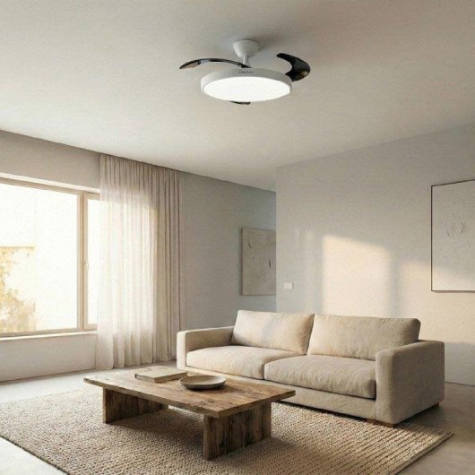 Ventoinha de Teto com Luz Cecotec EnergySilence Aero 300 Air Invisible 30W 6 Velocidades Pás Retráteis Comando