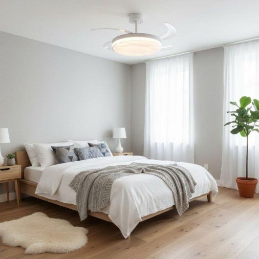 Ventilador de techo Bel Air Karnak 72W 4 aspas retráctiles blanco 108"