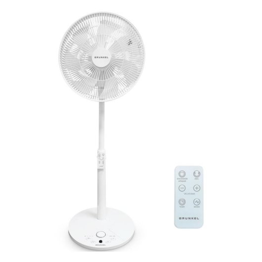 Ventilateur sur Pied Grunkel FS-14T 25W 35cm 12 Vitesses Ultra Silencieux Télécommande Minuterie