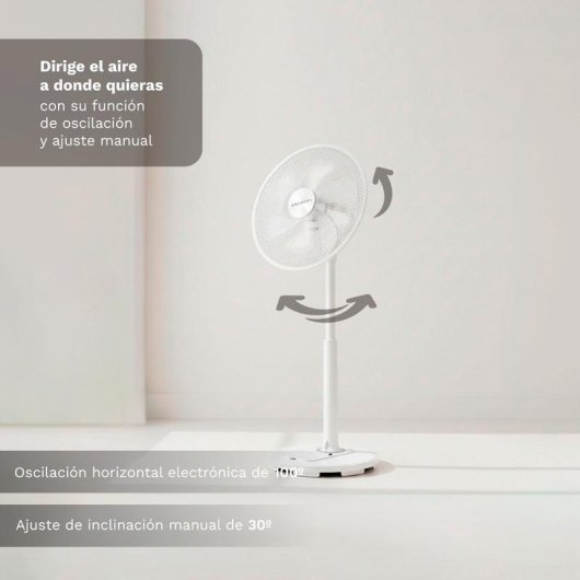 Ventilateur sur Pied Grunkel FS-14T 25W 35cm 12 Vitesses Ultra Silencieux Télécommande Minuterie