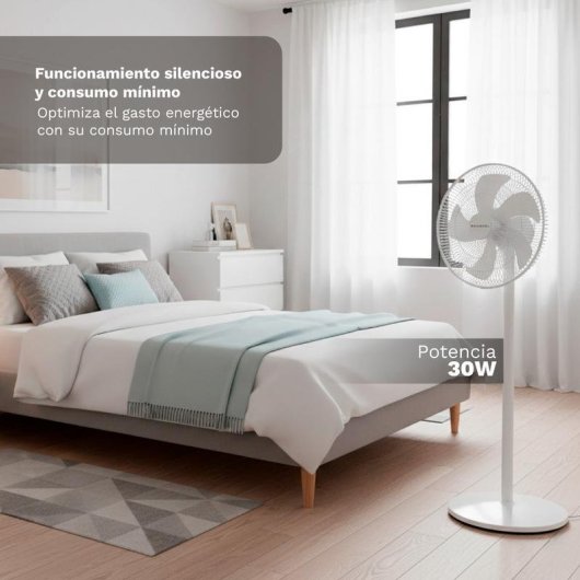 Ventilateur sur Pied Grunkel FS-14PR 30W 35cm 12 Vitesses Silencieux Télécommande Minuterie