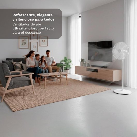 Ventilateur sur Pied Grunkel FS-14PR 30W 35cm 12 Vitesses Silencieux Télécommande Minuterie