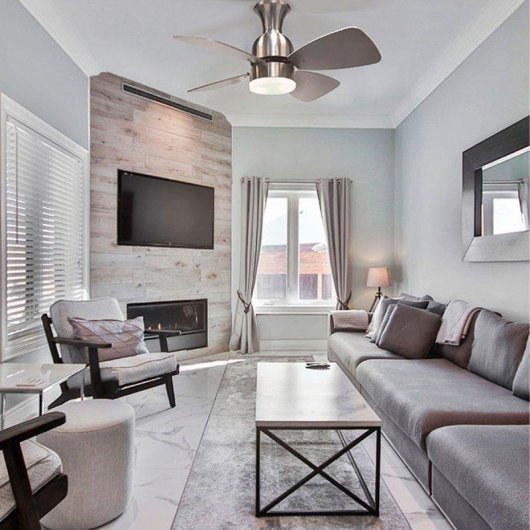 Ventilador de techo Lumit Fresco 4 aspas níquel Ø81x35 cm