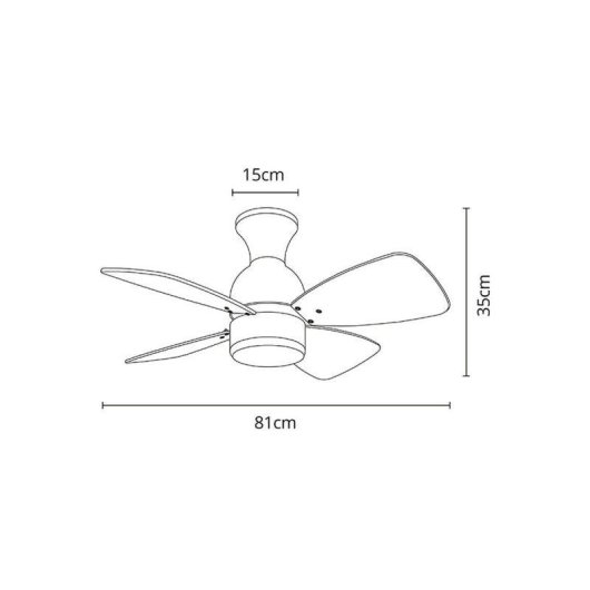 Ventilador de techo Lumit Fresco 4 aspas níquel Ø81x35 cm