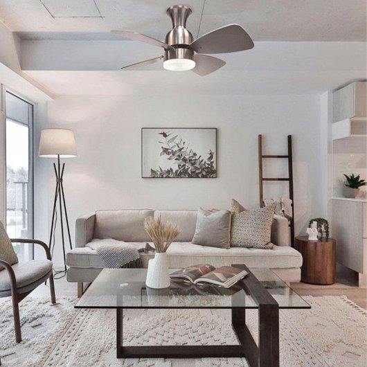 Ventilador de techo Lumit Fresco 4 aspas níquel Ø81x35 cm