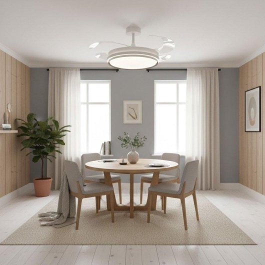 Ventilador de techo Bel Air Kioto 72W 4 aspas retráctiles plateado 108 cm