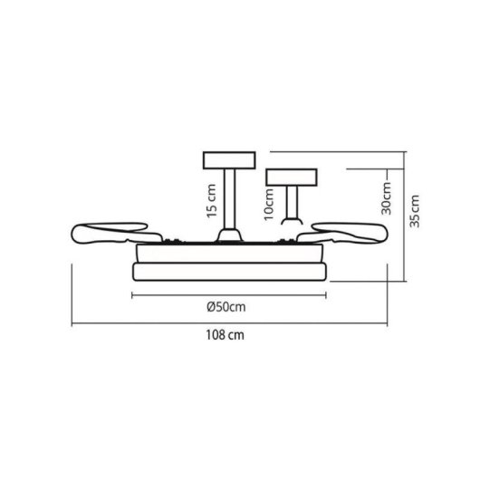 Ventilador de techo Bel Air Kioto 72W 4 aspas retráctiles plateado 108 cm