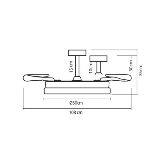 Ventilador de techo Bel Air Home Creta con aspas retráctiles y LED 72W
