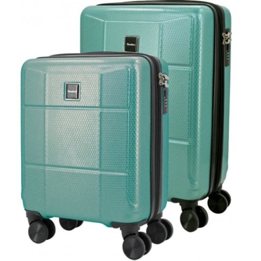 Tandem Set 2 Maletas Expandible Palma 16" 20" Abs Ruedas Dobles 360º Verde Ópalo