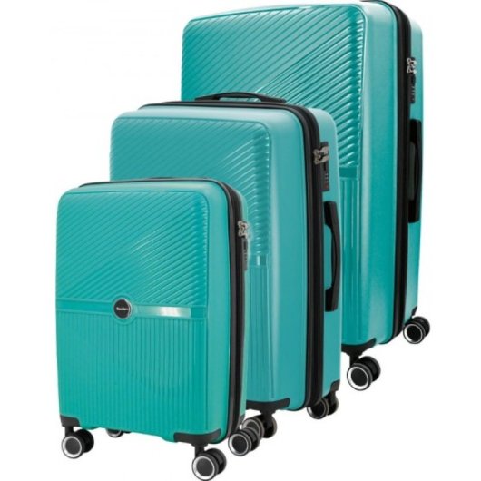 Tandem Set 3 Maletas Expandibles Teide Cabina 41l Mediana 76l Grande 106l Ruedas Dobles 360°