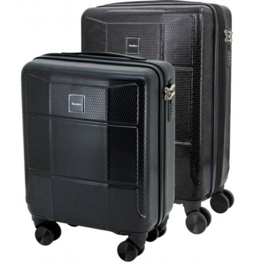 Tandem Set 2 Maletas Cabina Expandibles Abs 16" 30l Y 20" 41l Ruedas Dobles 360º Negro