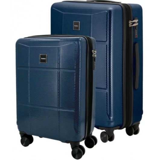 Tandem Set 2 Maletas Rígidas Expandibles Cabina 30 L Y Mediana 41 L Ruedas Dobles 360º Azul Marino