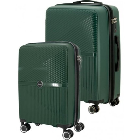 Tandem Teide Set 2 Maletas Rígidas Expandibles 20" 41 L Y 24" 76 L Ruedas Dobles 360° Verde Botella